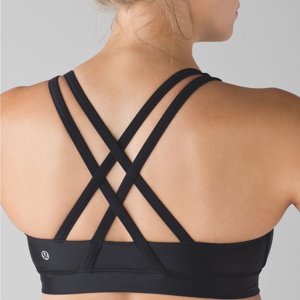 Lululemon Energy Bra with #practice11eleven Print